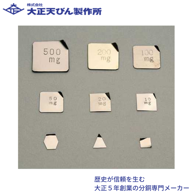基準分銅型板状分銅(非磁性ステンレス鋼製)：Ｆ１級(特級)５００mg [F1PSB-500M]