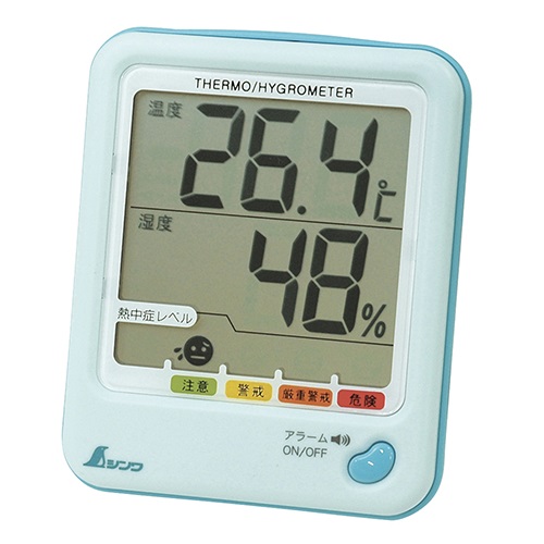７３０５４：デジタル温湿度計Ｄ-１  熱中症注意 アクアブルー