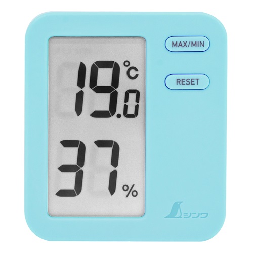 ７３０４８：デジタル温湿度計 Ｈｏｍｅ Ａ  最高/最低 ブルー  クリアパック