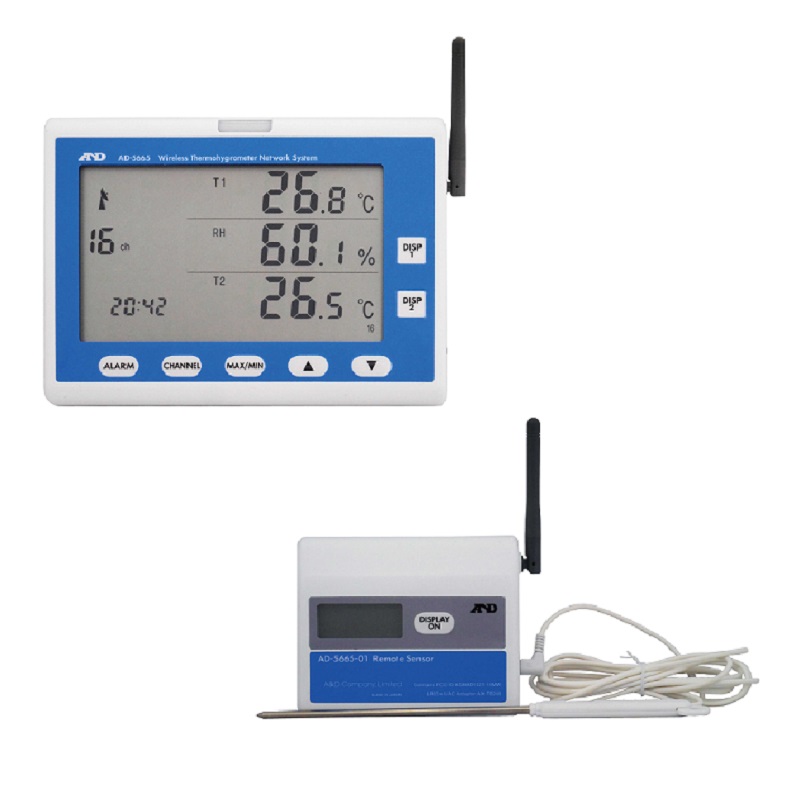 ㈱エー・アンド・デイ ワイヤレス温湿度計測システム ＡＤ-５６６５ＳＥＴ/温度計・湿度計の通販｜はかり商店【公式】