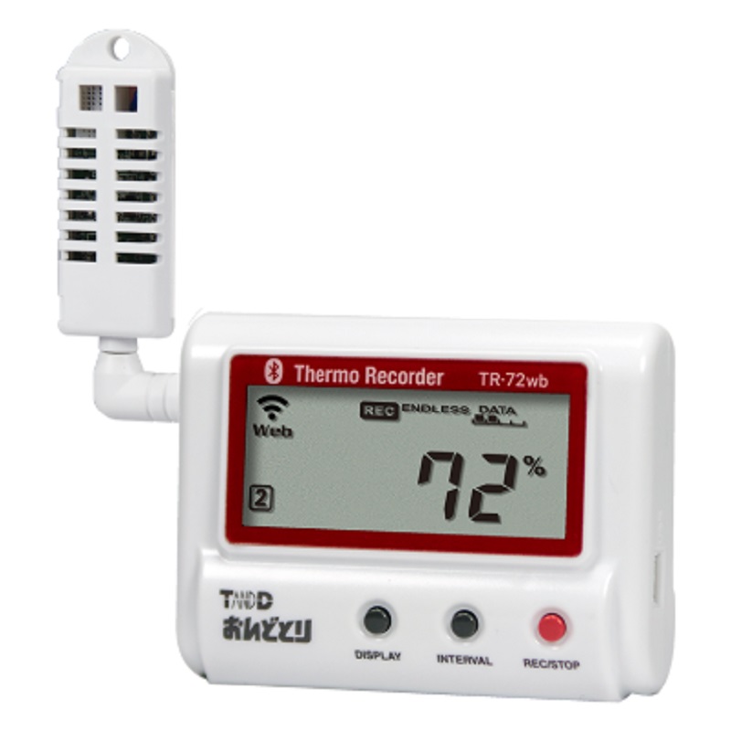 温湿度データロガー ＴＲ-７２wb：温度/湿度各１チャンネルタイプ・無線ＬＡＮ