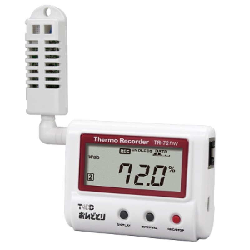 温湿度データロガー ＴＲ-７２nw：温度/湿度各１チャンネルタイプ・有線ＬＡＮ