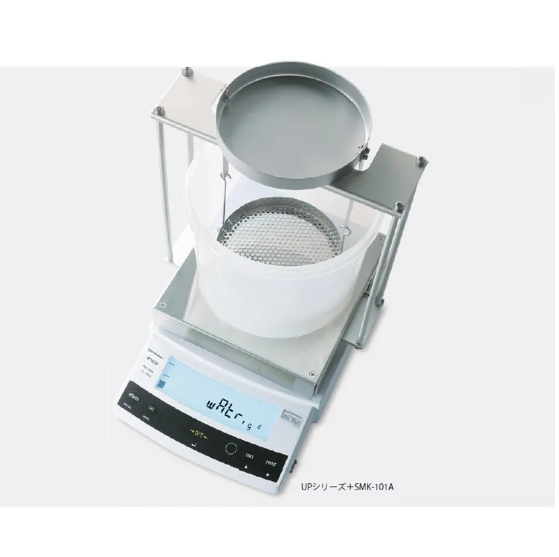 ㈱島津製作所 比重測定装置 UP822X+SMK-102：校正分銅内蔵型・S321-74600-12+S321-60576-12