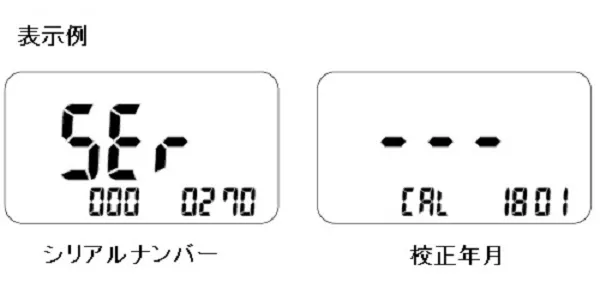 【シリアルナンバーと校正年月を電源投入時に表示】実用新案取得済み