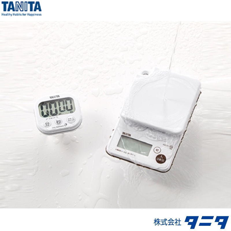 タニタ(TANITA) TD-378-WH(ホワイト) デジタルタイマー 丸洗いタイマー100分計