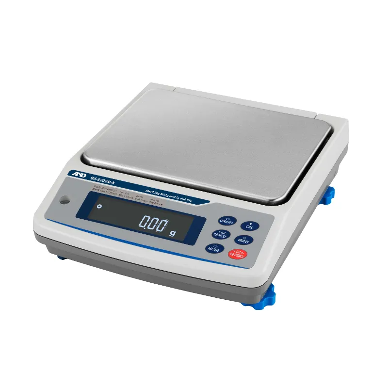 A&D 検定付 防塵・防水 中量級電子天秤 GX-8202M-K：校正用分銅内蔵型　出荷時JCSS校正証明書付