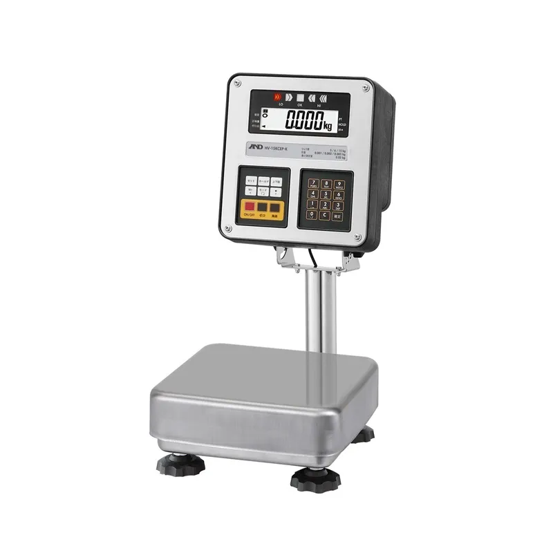 A&D 検定付 本質安全防爆デジタル台はかり HV-15KCEPB-K：トリプルレンジ (地域番号3)　出荷時JCSS校正証明書付