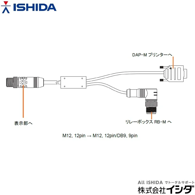 ＲＢ ０.５m/ＤＡＰ ０.２５m 同時接続Ｙ字ケーブル  Ｍ１２-１２Ｐ：ＩＴＭ/ＩＷＭ用