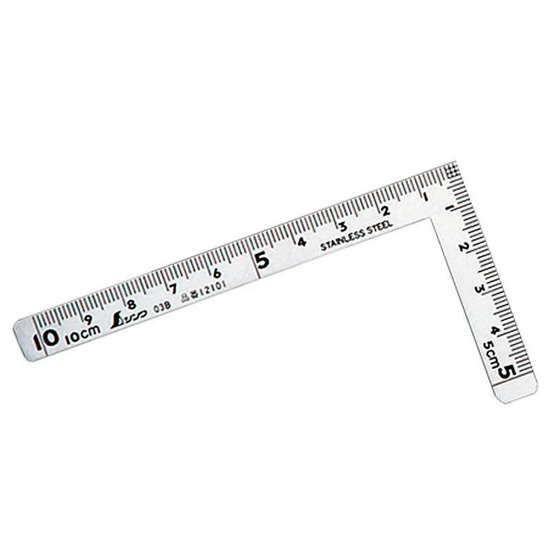 シンワ測定㈱ １２１０１：曲尺 小型 三寸法師 ステン １０×５cm 表裏同目