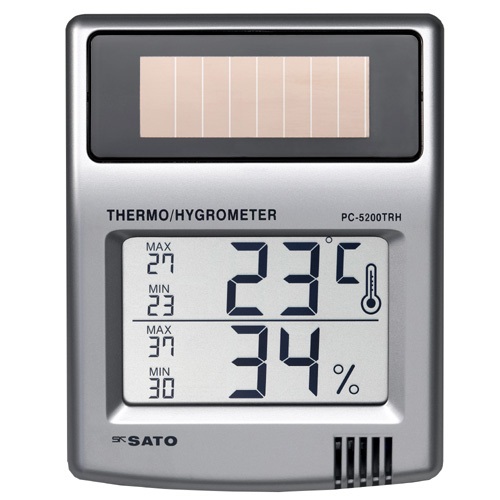 ソーラーデジタル温湿度計  ＰＣ-５２００ＴＲＨ