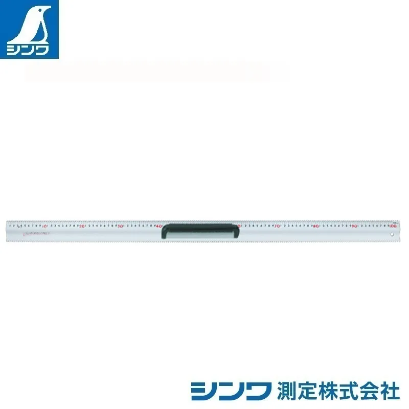 ６５０７６：アルミカッター定規 カルカッター １m：取手付・スベリ止付・赤数字入