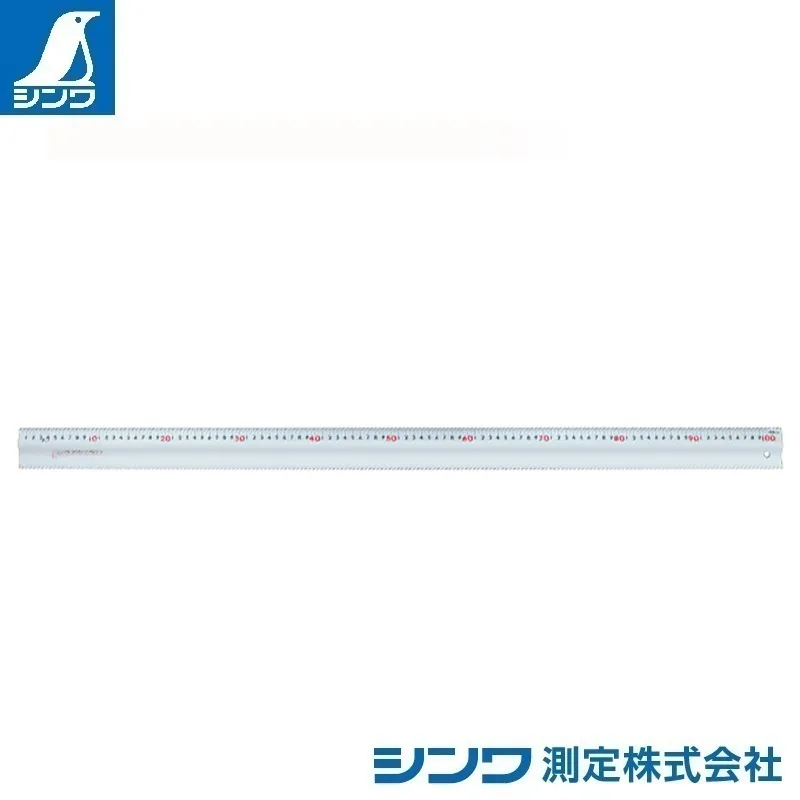 ６５０７５：アルミカッター定規 カルカッター １m：スベリ止付・赤数字入