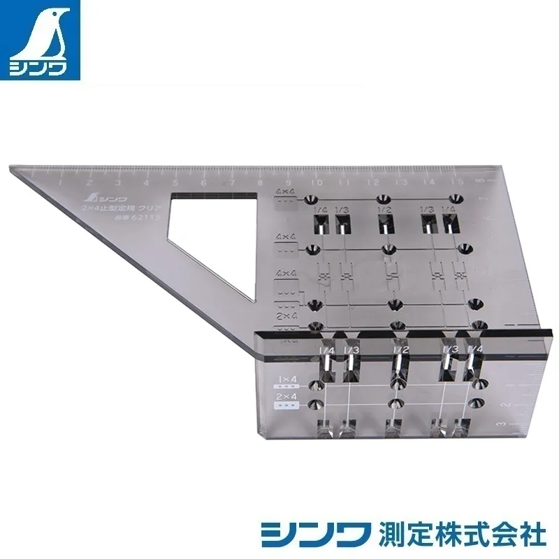 ６２１１５：２×４止型定規 クリア