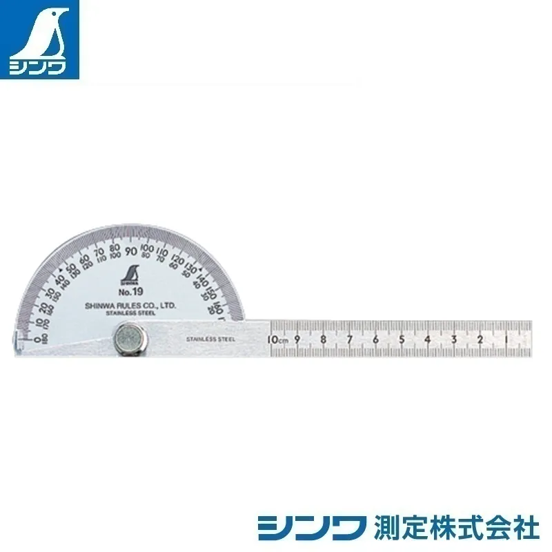 ６２４８０：プロトラクター №１９ シルバー Φ９０ 竿目盛１０cm