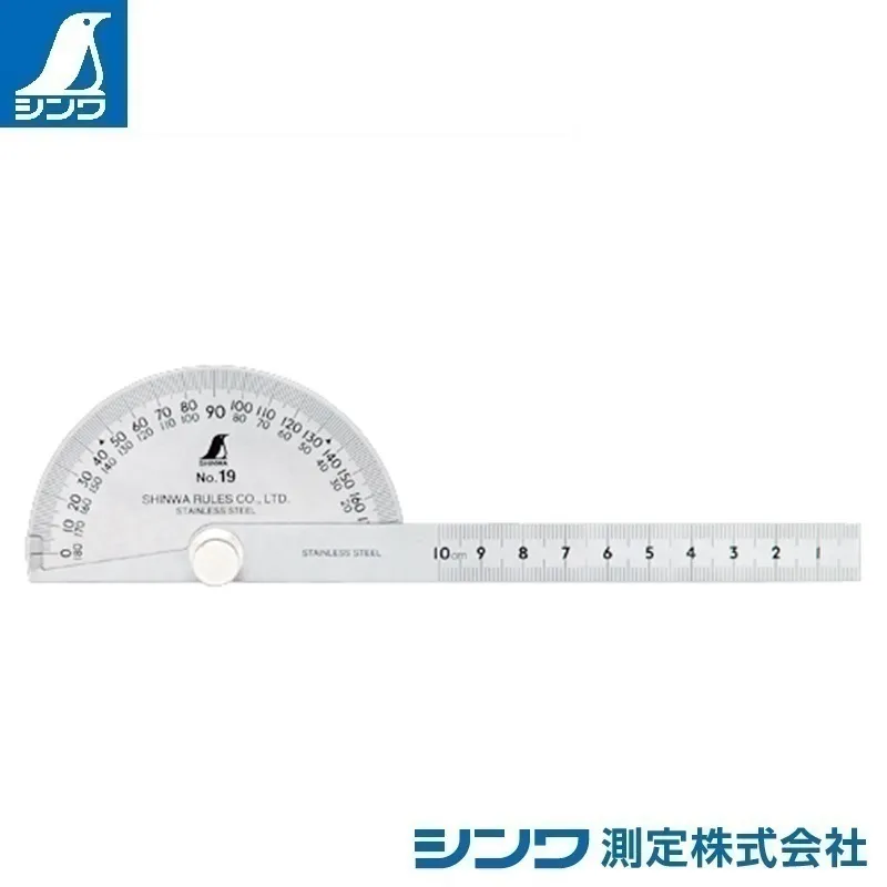 ６２４９９：プロトラクター №１９ ステン Φ９０ 竿目盛１０cm