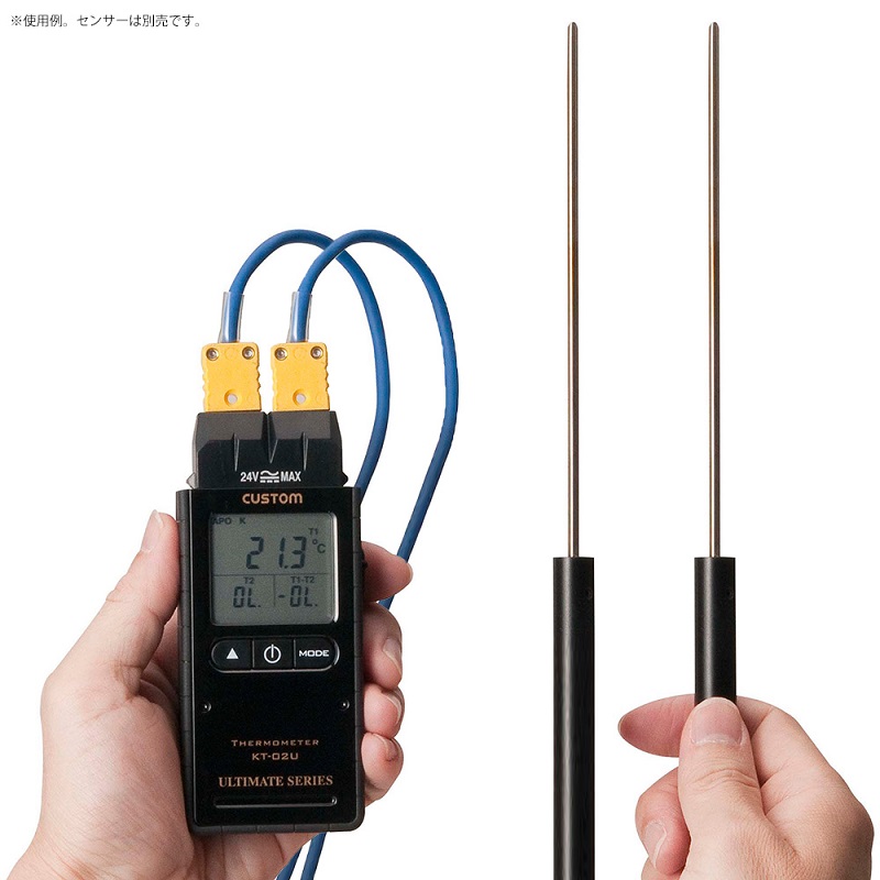 ㈱カスタム デジタル温度計 ＫＴ-０２Ｕ：２ch・Ｋタイプ熱電対センサ