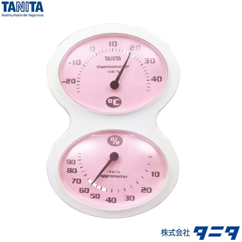 【�潟^ニタ】温湿度計 ＴＴ-５０９-ＰＫ(ピンク)