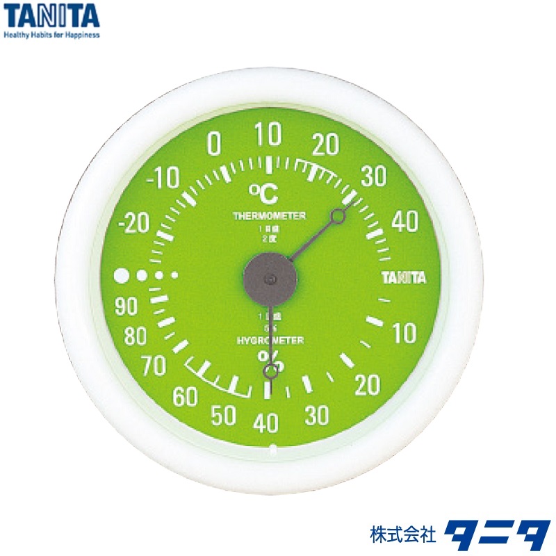 【�潟^ニタ】温湿度計 ＴＴ-５１５-ＧＲ(グリーン)