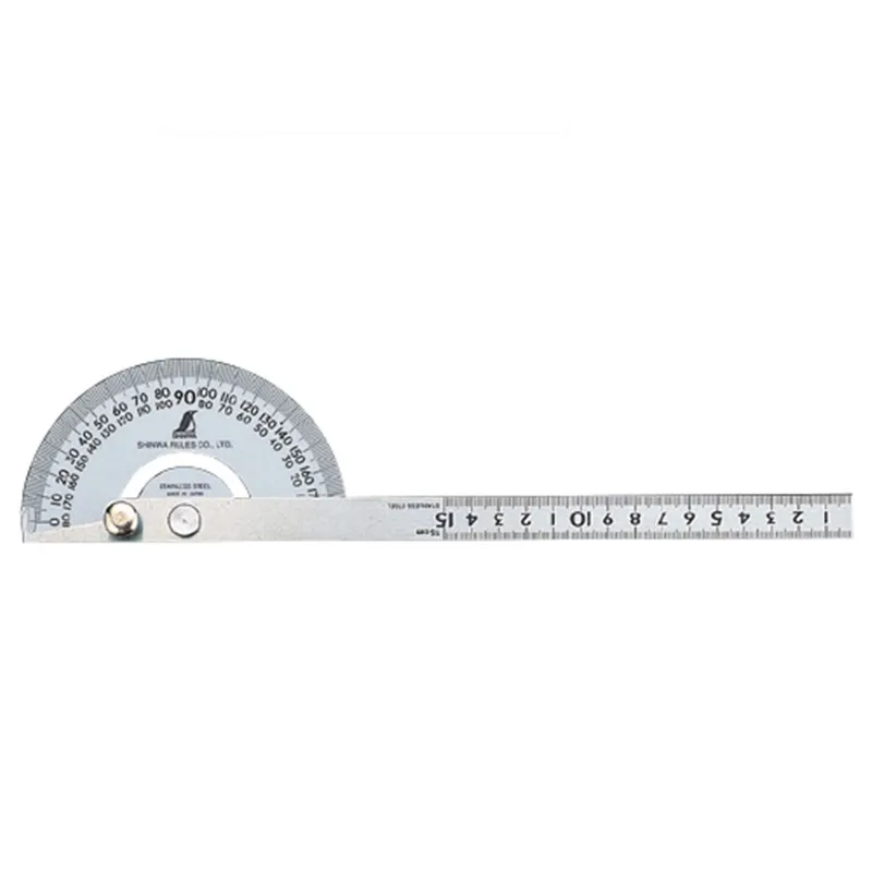 ６２８６８：プロトラクター №１０１ シルバー Φ１２０ 竿目盛１５cm 溝付固定ネジ